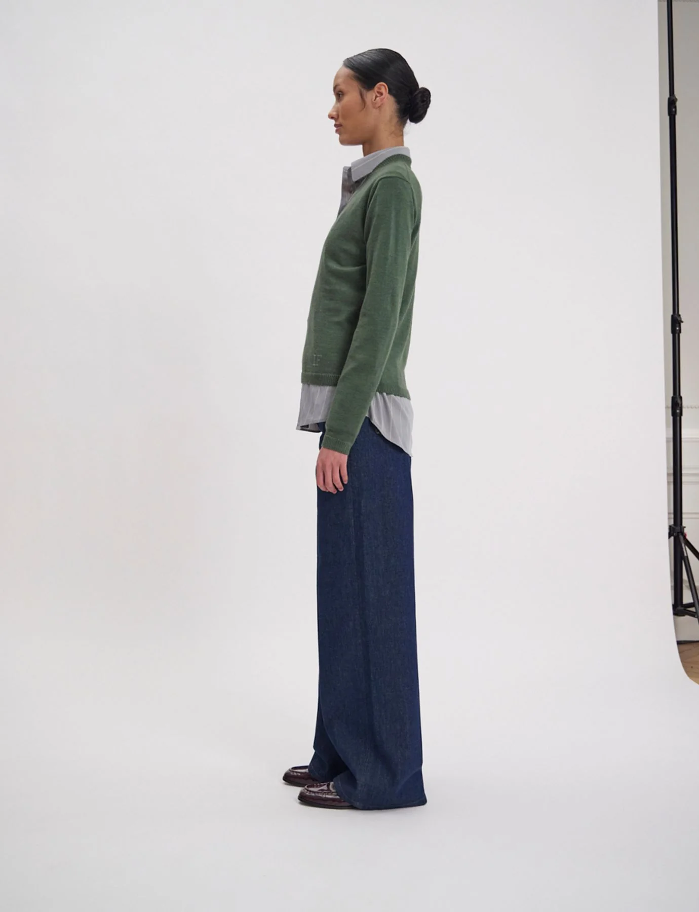 Pull maille fine Morgana, kaki - Image 3