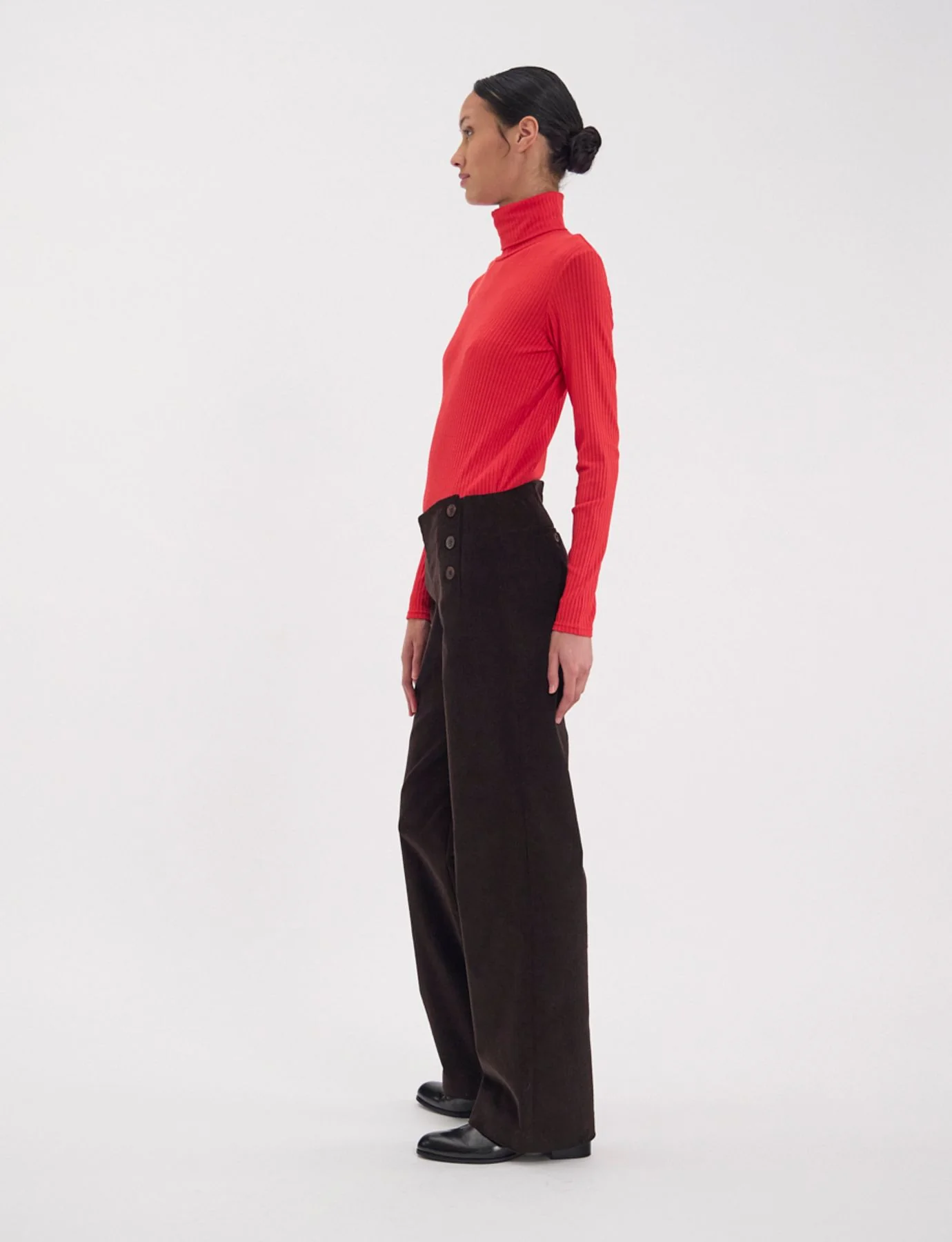 Pantalon Gabriel en velours milleraies marron - Image 3