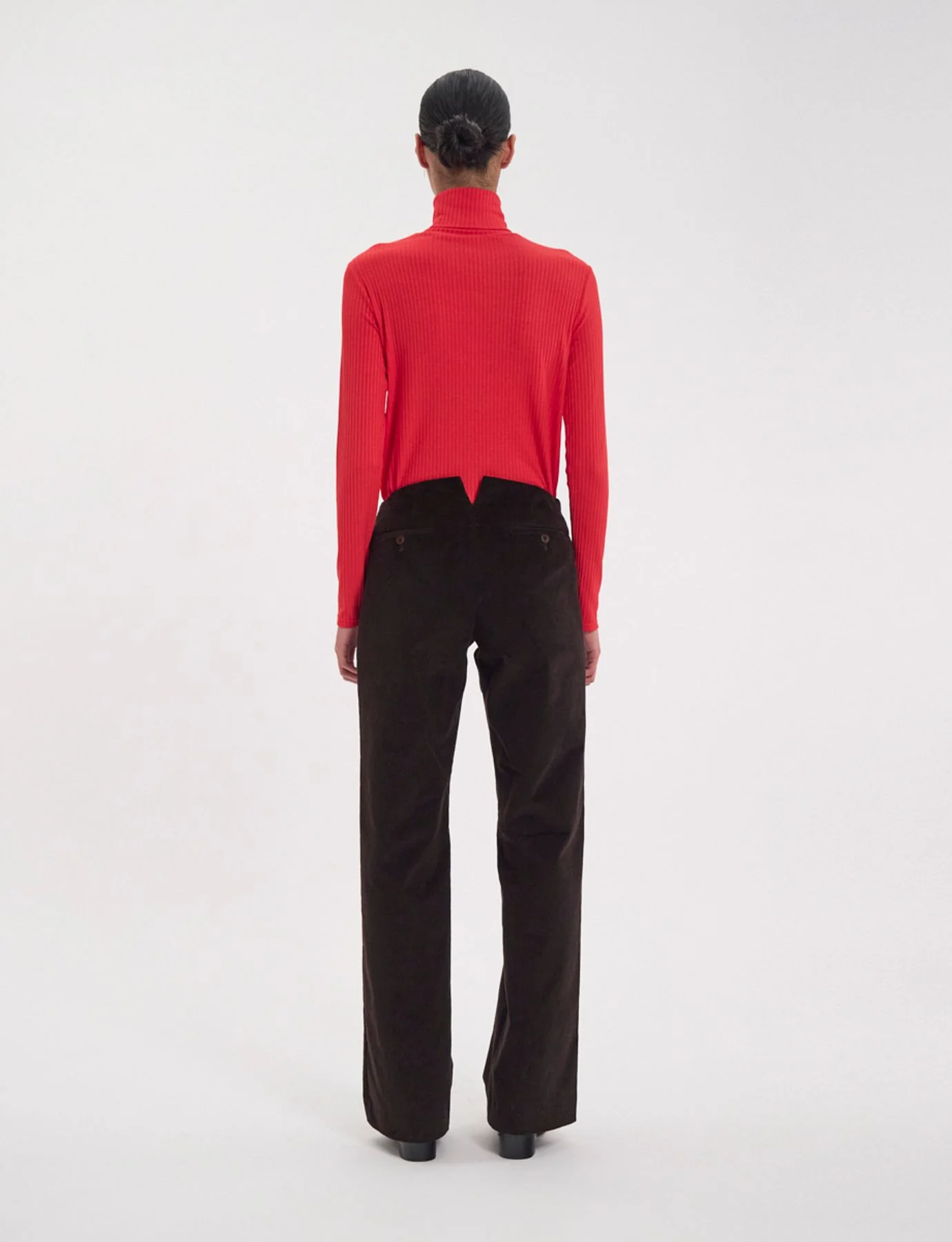 Pantalon Gabriel en velours milleraies marron - Image 4