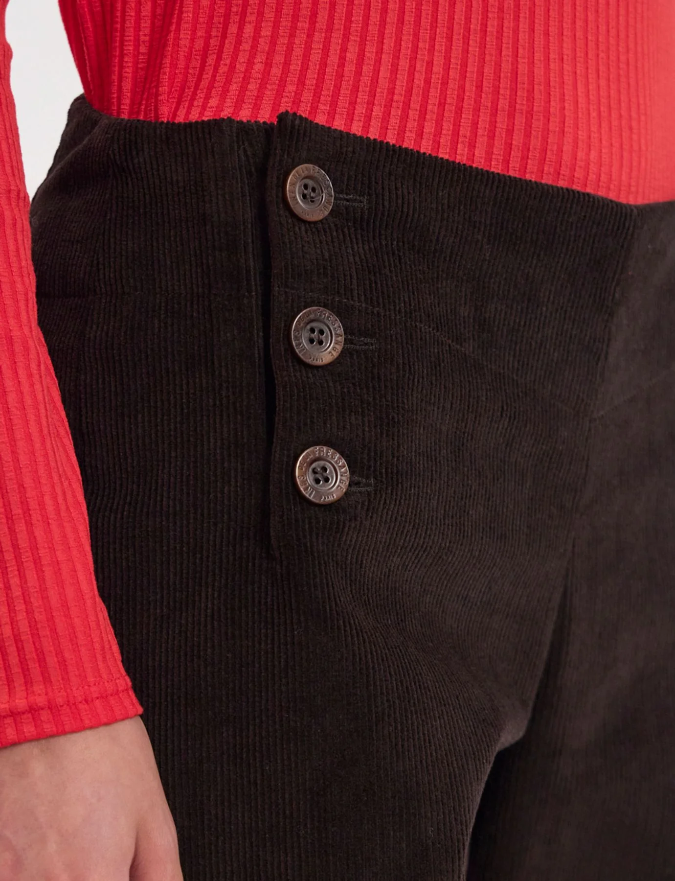 Pantalon Gabriel en velours milleraies marron - Image 5