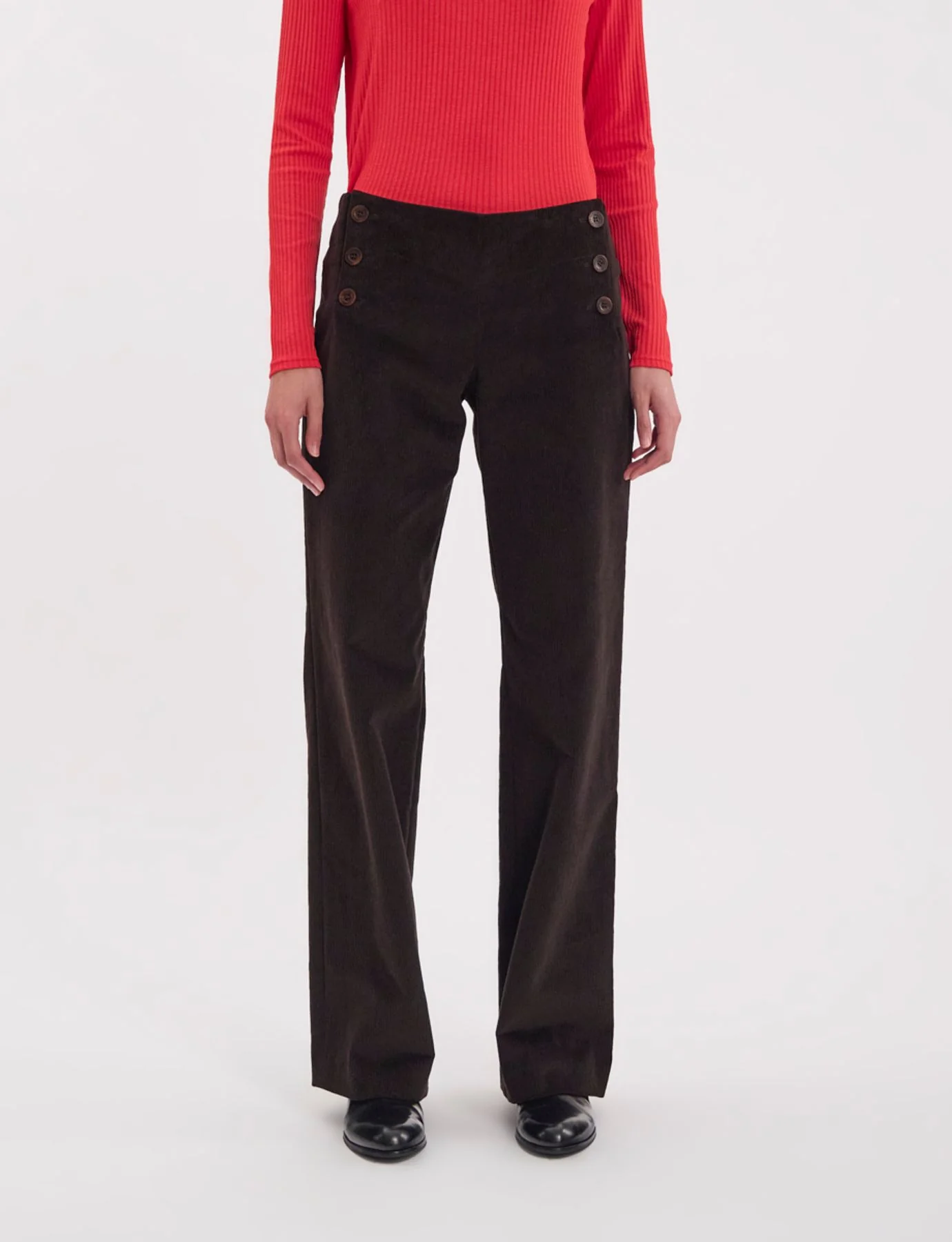 Pantalon Gabriel en velours milleraies marron - Image 6