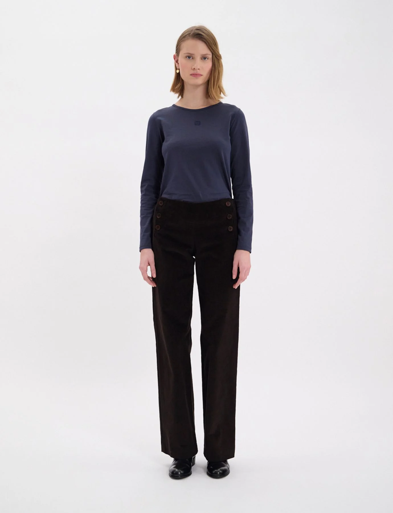 Pantalon Gabriel en velours milleraies marron - Image 8