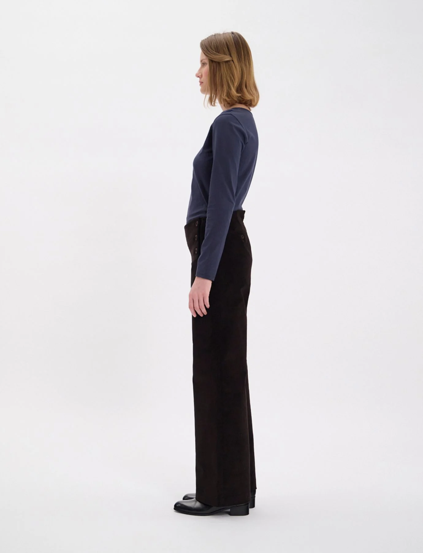 Pantalon Gabriel en velours milleraies marron - Image 9