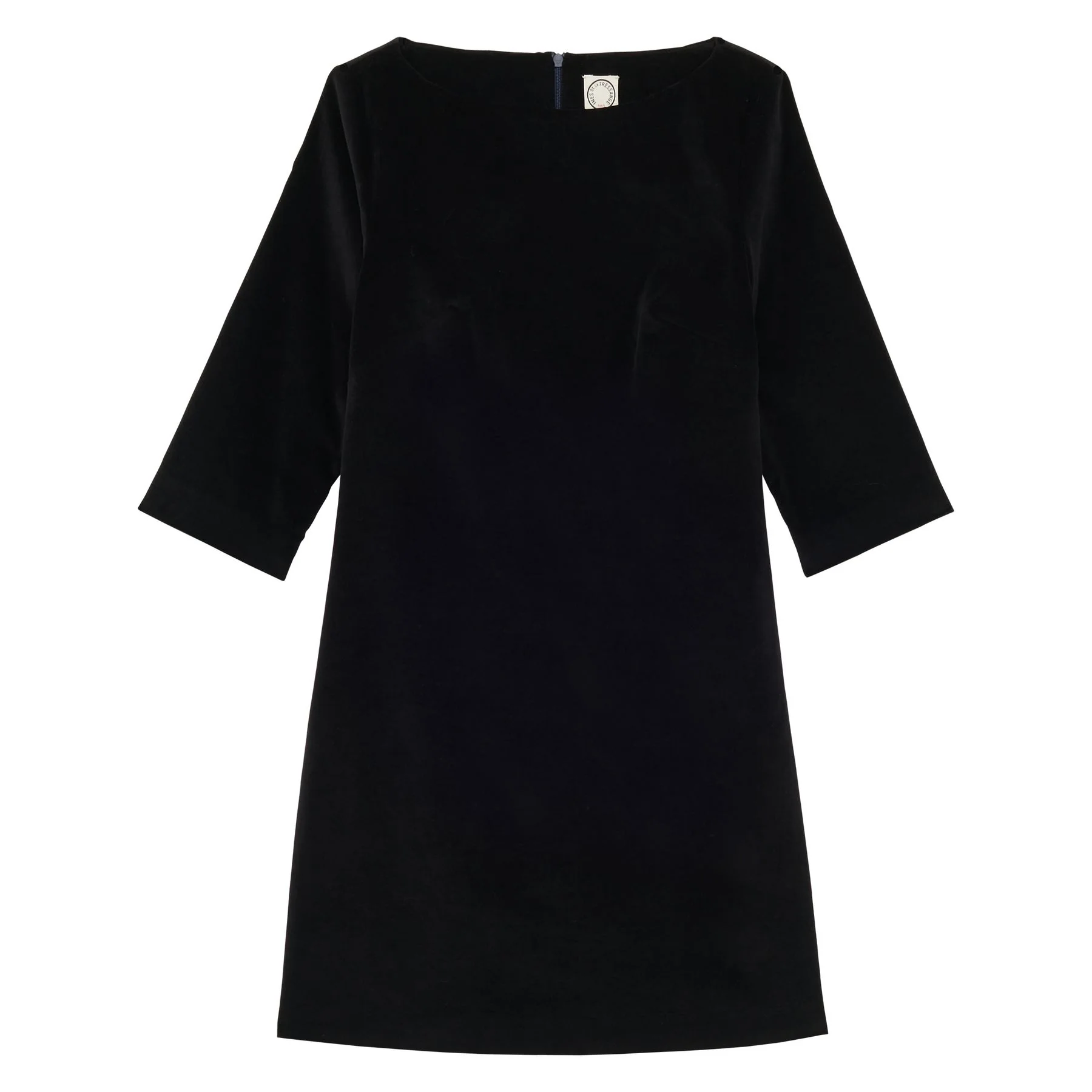 Robe Megan en velours lisse noir