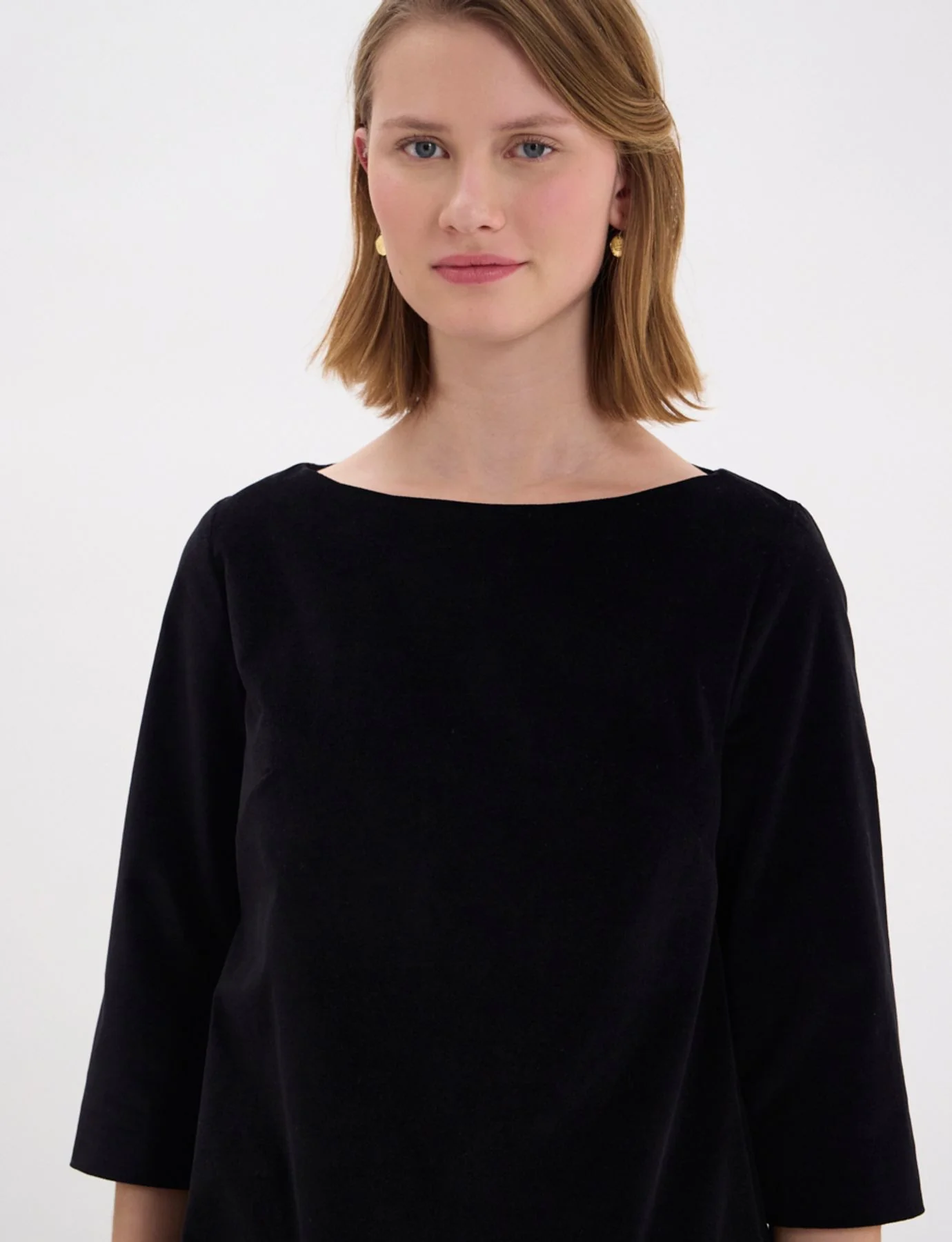Robe Megan en velours lisse noir - Image 5