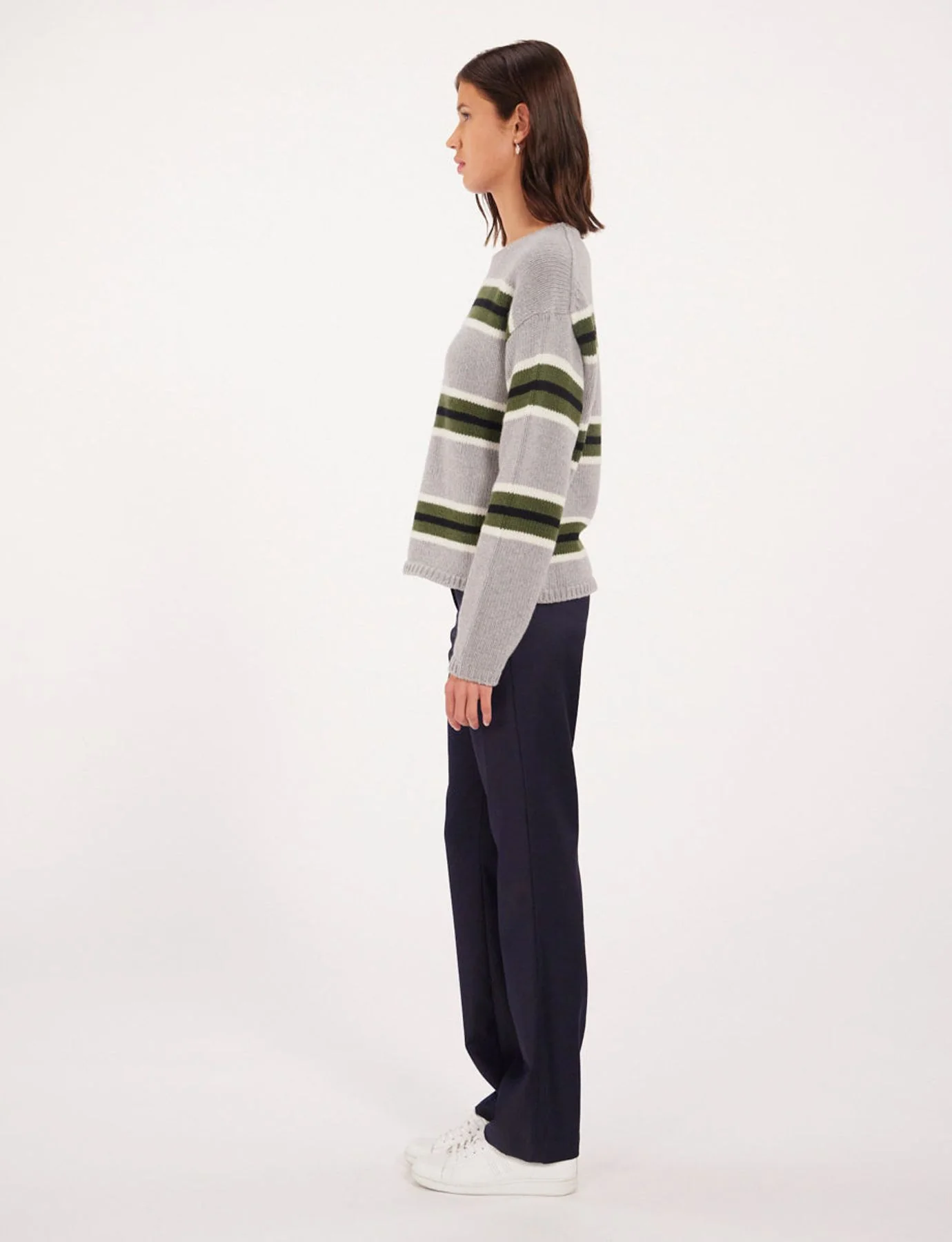 Pull Elina gris/ vert laine - Image 3