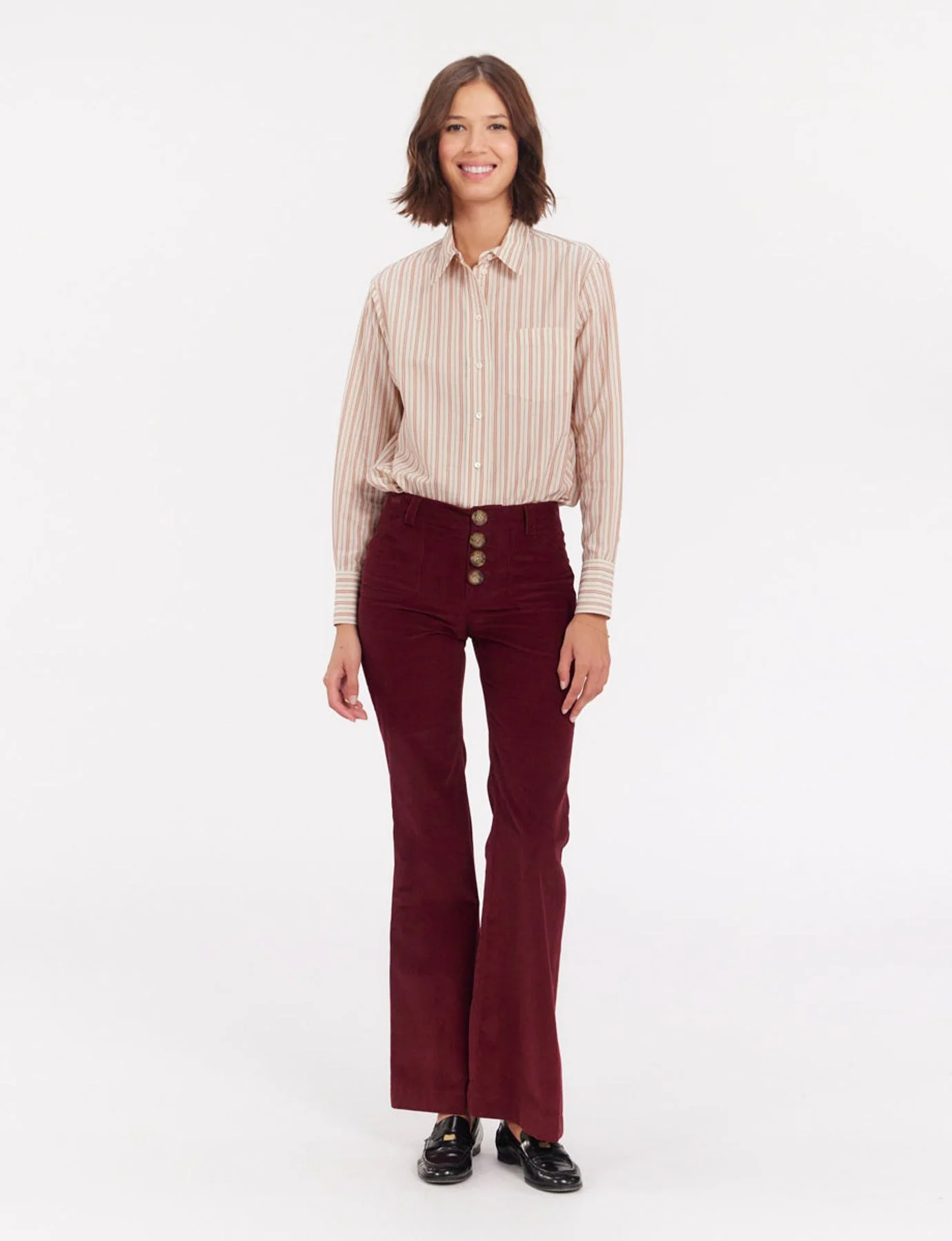 Pantalon Charlotte velours prune - Image 2
