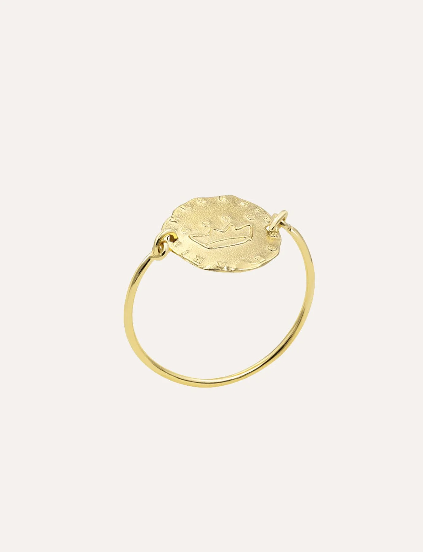 Bague Lutèce motif couronne plaqué or