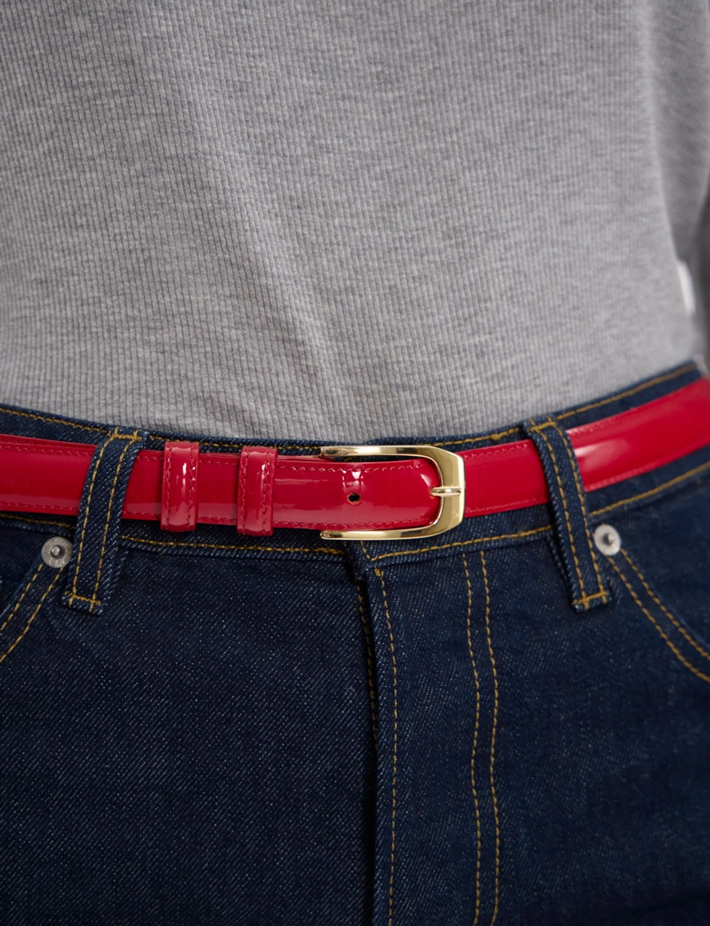 Ceinture Aurelia cuir vernis rouge - Image 2