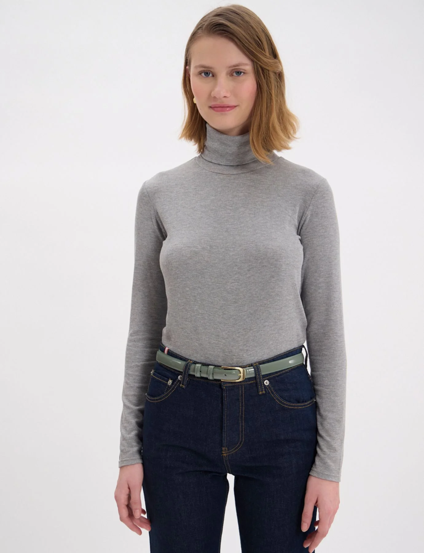 Ceinture Aurelia cuir vernis vert amande - Image 2