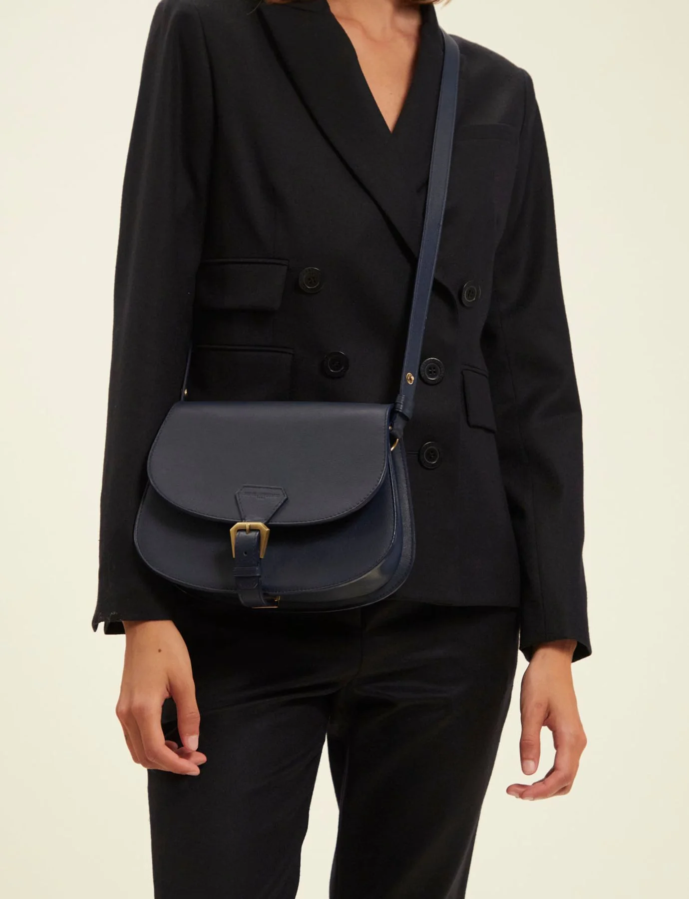 Sac à main flâneur bleu marine - Image 3