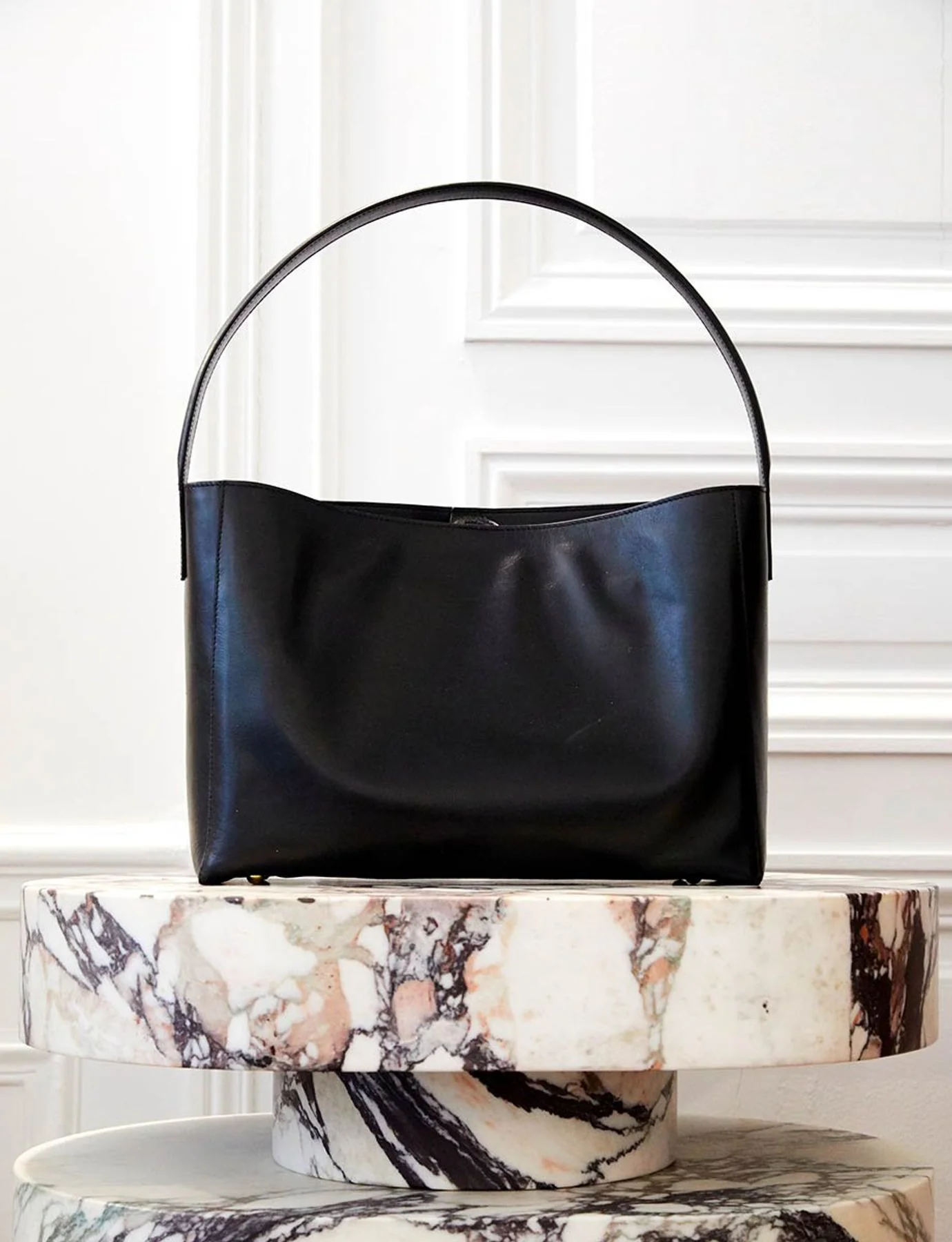 Sac cabas cuir Léonore grand format noir - Image 4