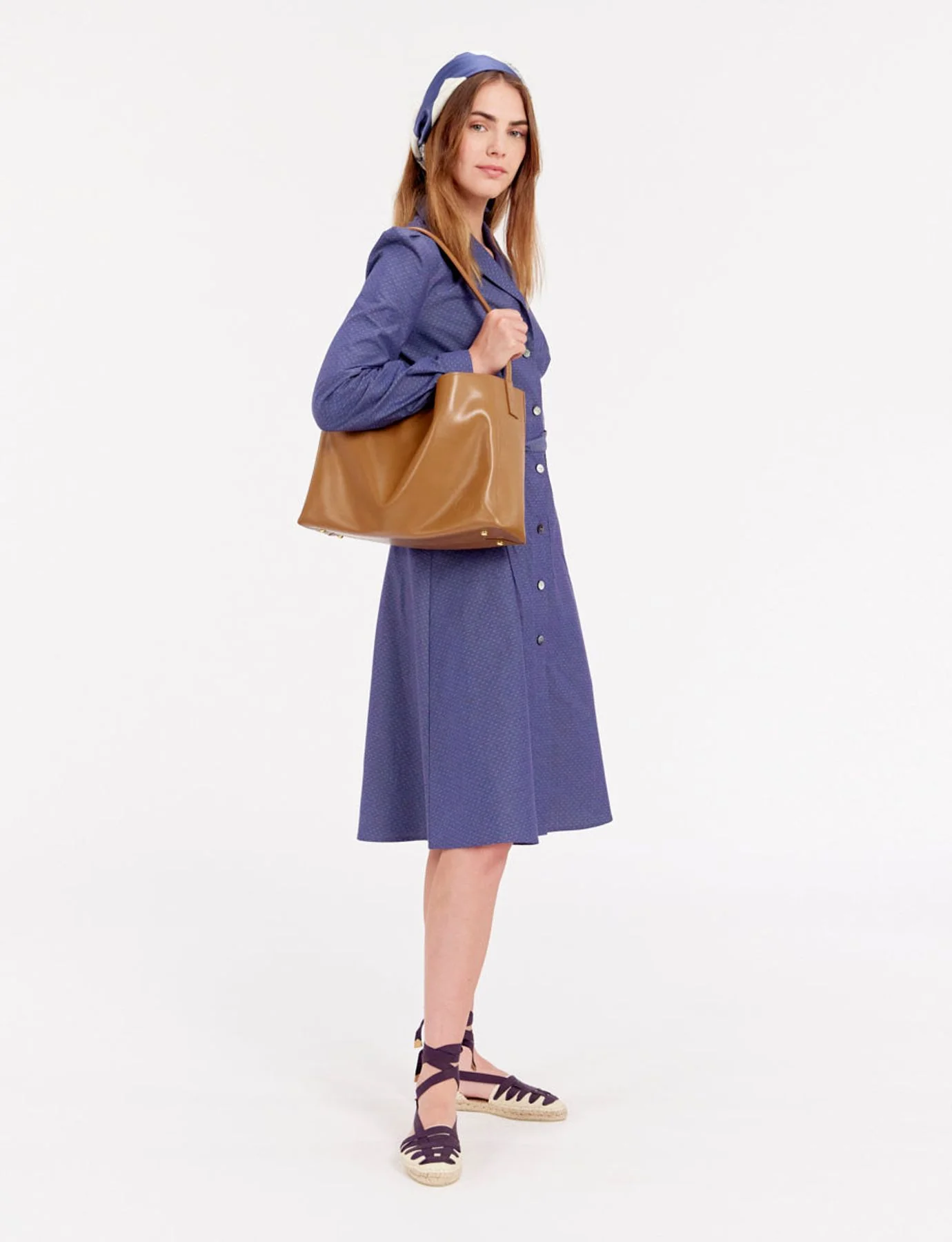 Sac cabas cuir Léonore grand format camel - Image 2