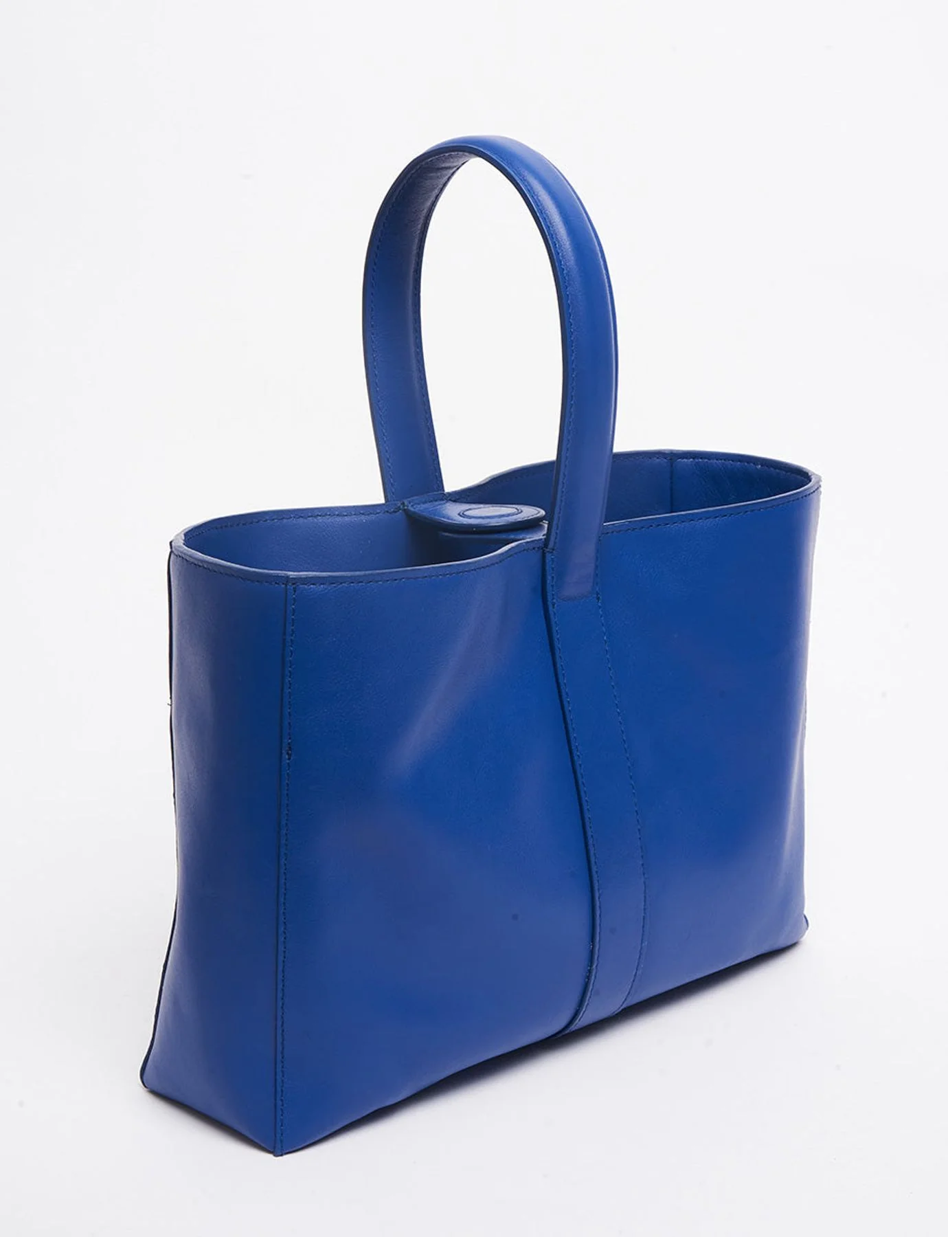 Sac cabas cuir Léonore petit format bleu cobalt - Image 7