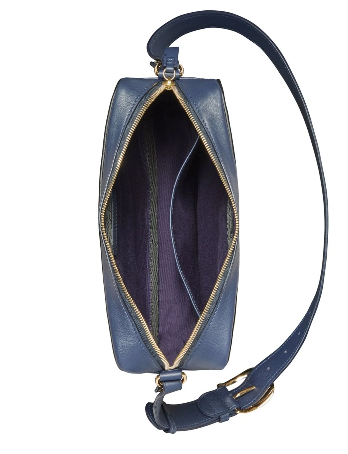 Sac Marcia grand modèle cuir marine bordure noire - Image 3