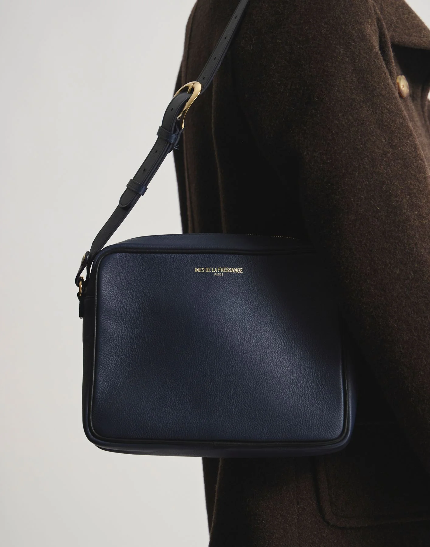 Sac Marcia grand modèle marine piping noir - Image 3
