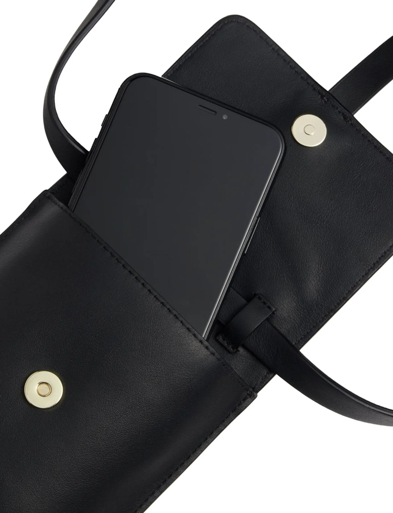 Smartphone Bag Léonore cuir noir - Image 5