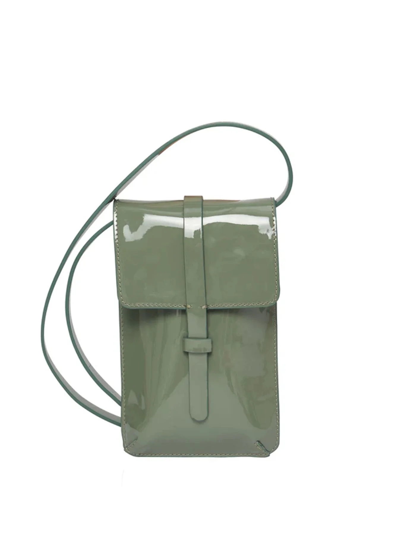 Smartphone Bag Léonore cuir glacé vert