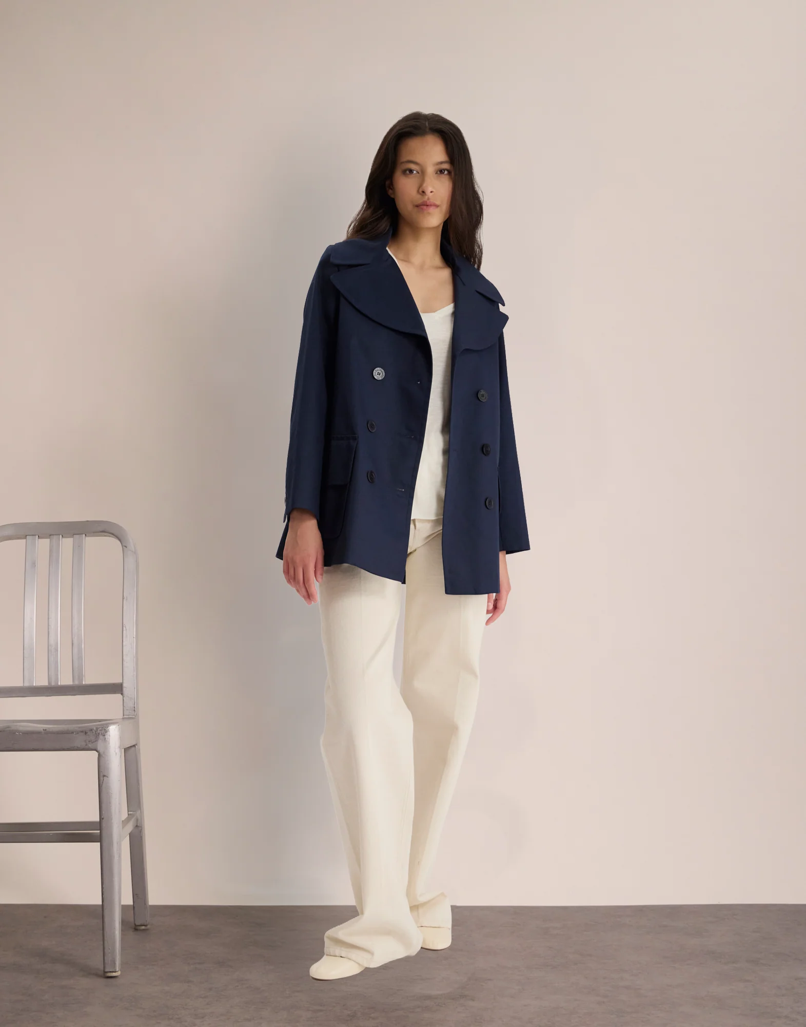 Caban Séraphine bleu Navy léger