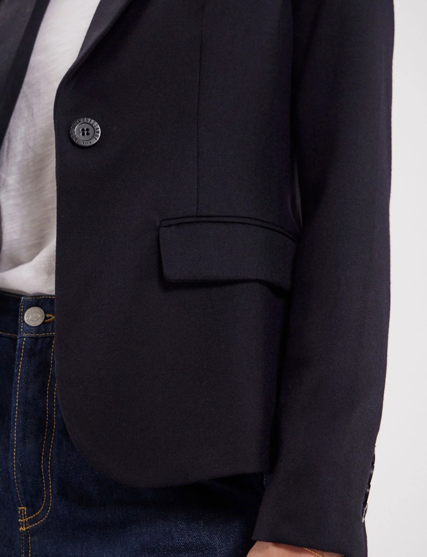 Veste Nicoletta en laine bleu marine - Image 4